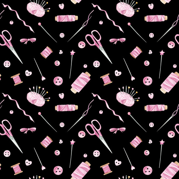 水彩刺绣图案图片下载