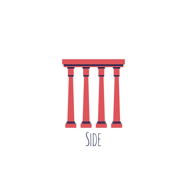 土耳其地标古剧场阿波罗神庙的侧城卡通矢量插图孤立在白色背景上，土耳其旅游图标，装饰彩色平面标志建筑为旅游设计图片下载