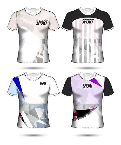 一套足球或足球球衣模板t恤风格，设计你的足球俱乐部矢量插图图片下载
