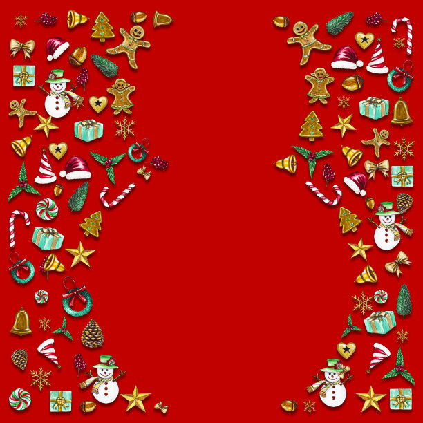 圣诞画框通过使用材料用水彩颜料来设计，并有空间来放你的文字。概念圣诞和新年快乐。图片下载