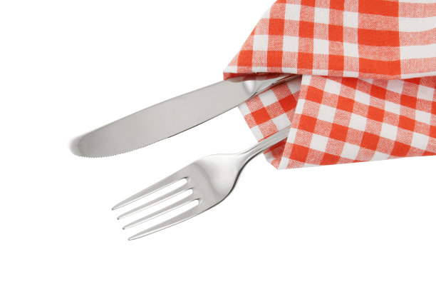 将刀叉与桌布分开图片下载