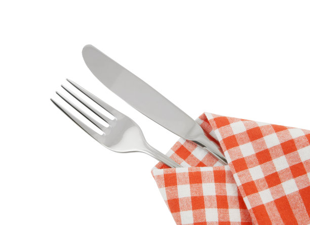 将刀叉与桌布分开图片下载