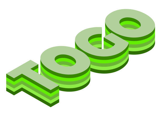 多哥单词等距3d渲染孤立背景图片下载