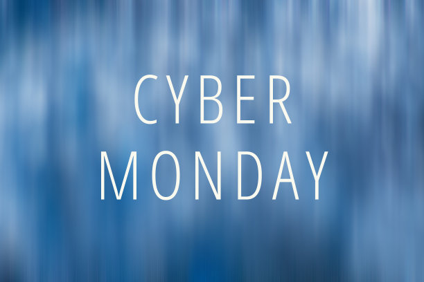 蓝色模糊背景上的网络星期一字母。图片下载