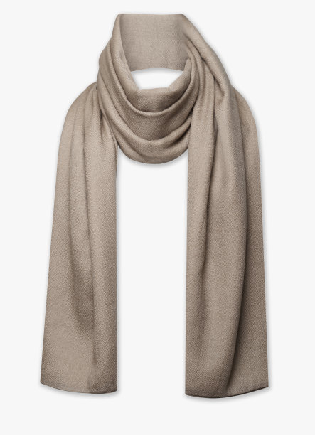 棕色羊绒，深米色包裹女士羊毛混纺披肩大围巾，棕色实心羊绒围巾图片下载