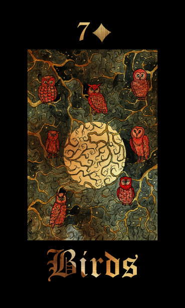 鸟类或猫头鹰。莱诺芒神谕牌套哥特神秘图片下载