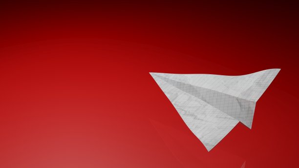 纸airplens玩具在红色的背景- 3D渲染插图图片下载