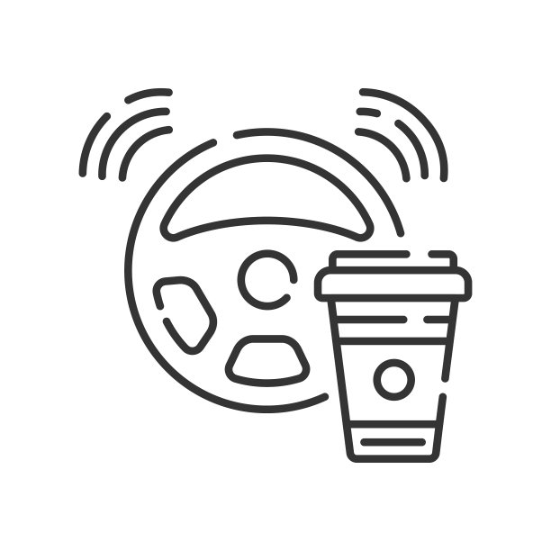 无人驾驶汽车黑线图标。自我驱动的概念。自主驾驶。象形文字用于网页、手机应用、促销。图片下载