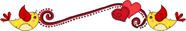 两只可爱的小鸟举着红心爱的旗帜图片下载