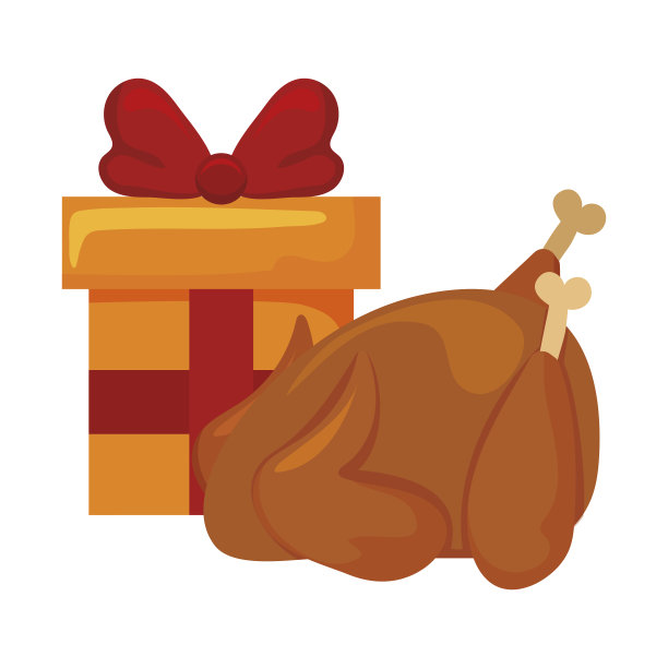 白底烤火鸡礼盒图片下载