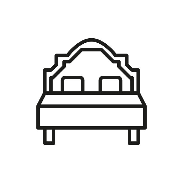 简单的床线图标。图片下载