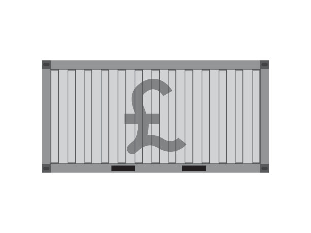 银容器与磅符号，商业贸易概念，矢量插图图片下载