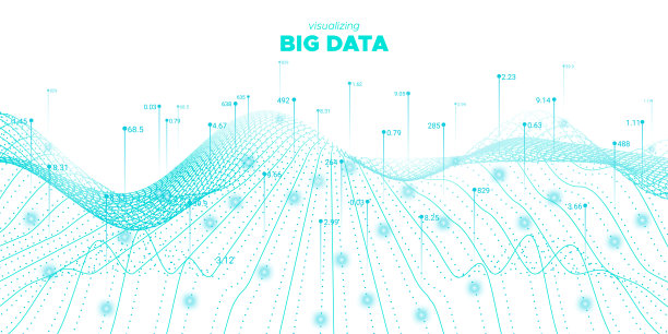 大数据3 d。白色的业务信息。网络图片下载