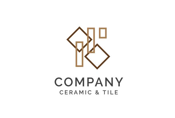 几何陶瓷和瓷砖地坪行业标志设计矢量图形图片下载
