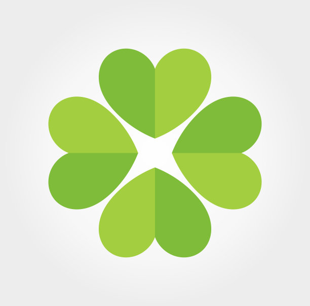四叶绿三叶草的图标。图片下载