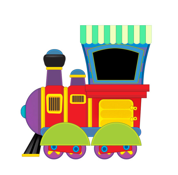 卡通有趣的蒸汽火车在白色的背景图片下载