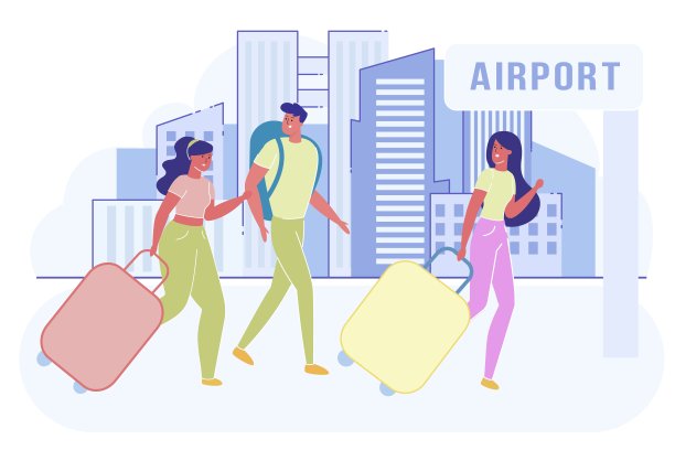 朋友带着行李去机场。图片下载