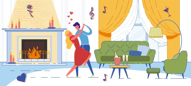 妻子和丈夫或年轻夫妇在家里约会。图片下载