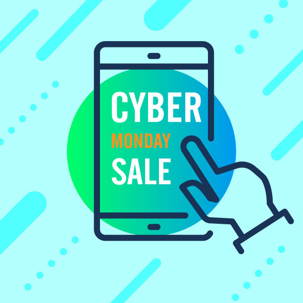 网络星期一销售设计概念。现代趋势设计模板。网上购物与营销理念。图片下载