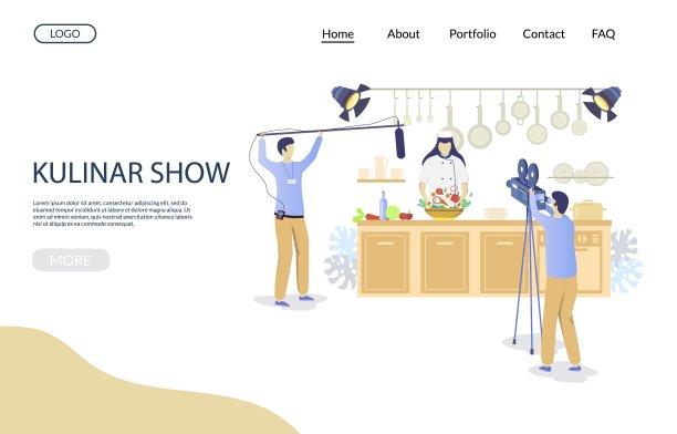 库利纳展示矢量网站登陆页面设计模板素材图片