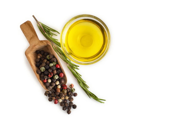 胡椒，百里香和橄榄油图片下载