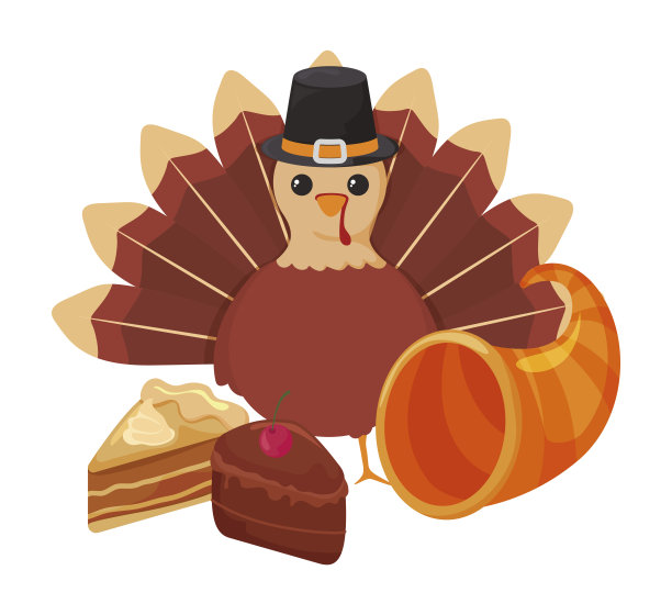 一套图标感恩节在白色的背景图片下载