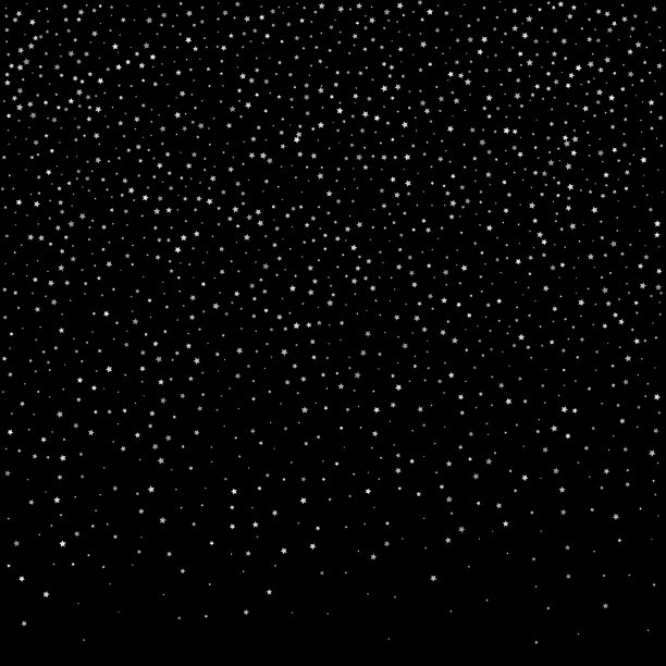 银色星星纸屑在黑色背景上。向量。图片下载