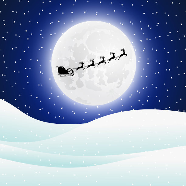 圣诞老人去拉驯鹿雪橇图片下载