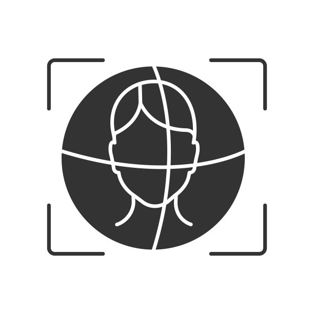 3d面部识别扫描仪字形图标图片下载