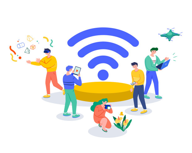 免费Wi-Fi移动互联网矢量banner概念图片下载