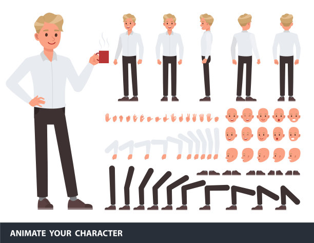 人物角色矢量设计：创建你自己的姿势图片下载