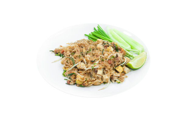泰式炒粉条食品从泰国孤立上白图片下载