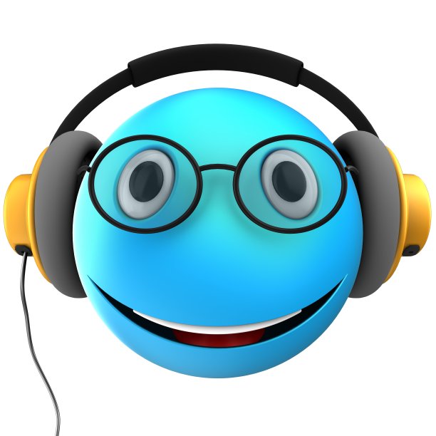 3d蓝色表情微笑图片下载