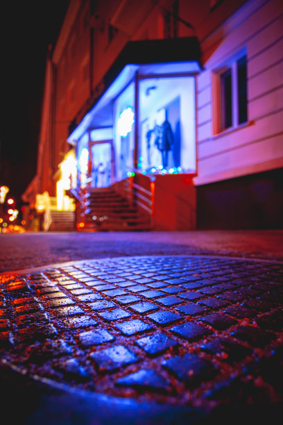 夜市与彩色灯光，移动设备的壁纸，b图片下载