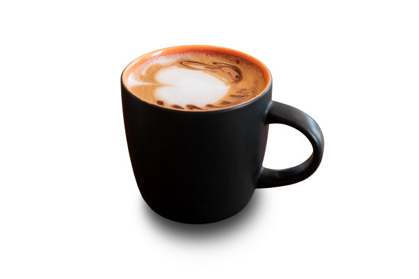 黑色马克杯的摩卡咖啡孤立在白色背景。文件包含与剪切路径，所以很容易工作。图片下载