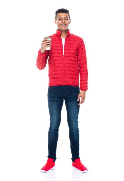 侧视图/侧面视图/全长/一人/一人20-29岁的成年人英俊的人黑发/短发非洲裔/非裔人种的男性/年轻男子站着谁是微笑/快乐/愉快/大笑图片下载