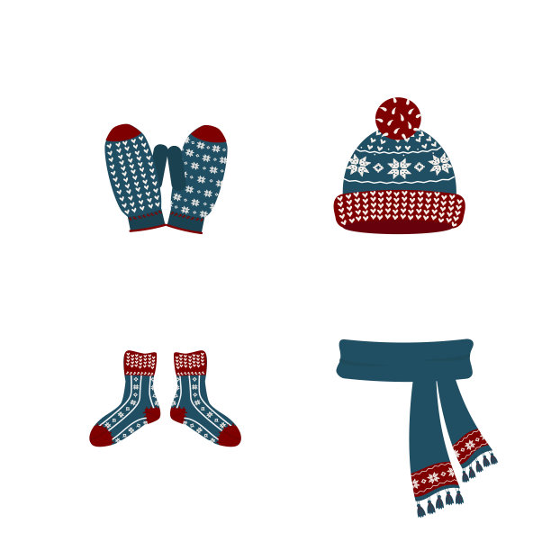 冬季配件。帽子，围巾，袜子，手套，手套。图片下载