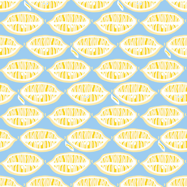 热带无缝模式与黄色柠檬图片下载