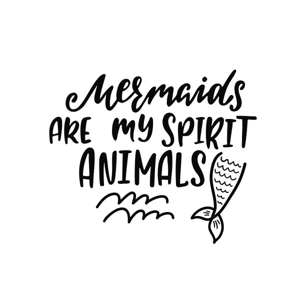 手绘关于夏天的励志名言——美人鱼是我的精神动物。图片下载