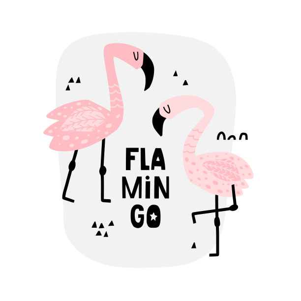 背景与火烈鸟和文本图片下载