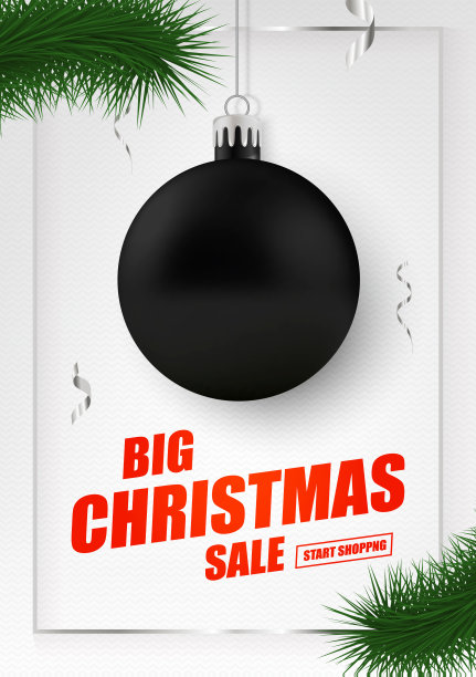 圣诞节和新年假期销售广告海报。图片下载