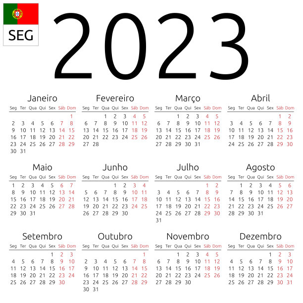 2023年，葡萄牙语，周一图片下载