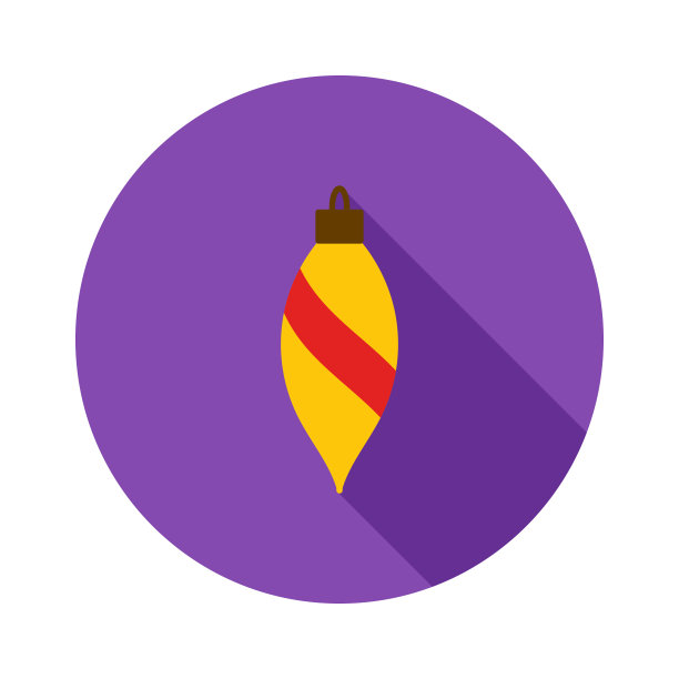 圣诞球图标。矢量图像平面设计与长阴影。圣诞节和新年标志概念。图片下载