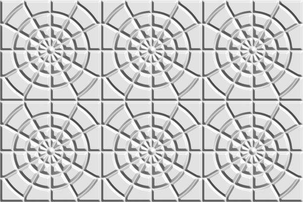 几何装饰3D白色背景。无缝模式。绘制插图。图片下载