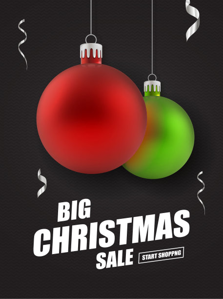圣诞节和新年假期销售广告海报。图片下载