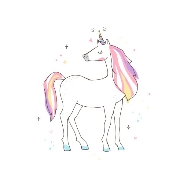 漂亮可爱的粉色独角兽。孤立的形象。eps10图片下载