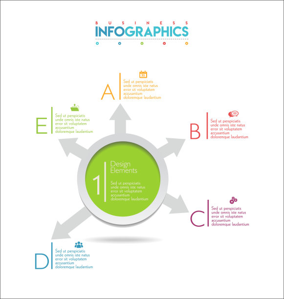 现代信息图形彩色设计模板插图图片下载