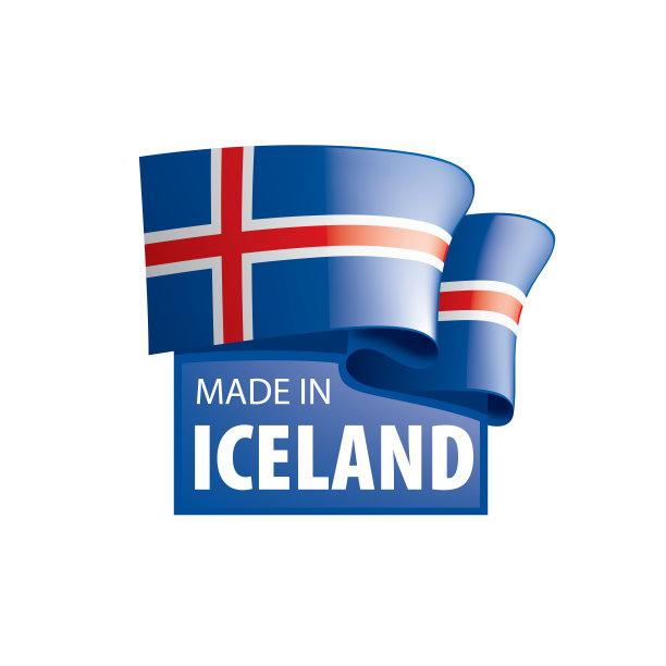 冰岛国旗，矢量插图在白色的背景图片下载