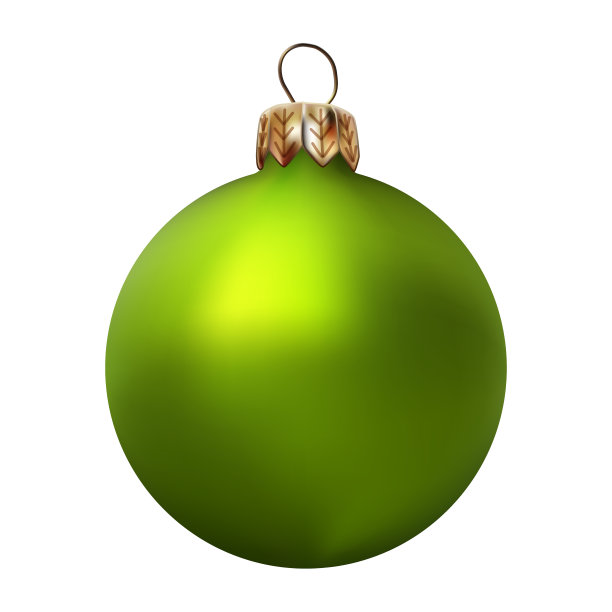 淡绿色现实圣诞树球图片下载