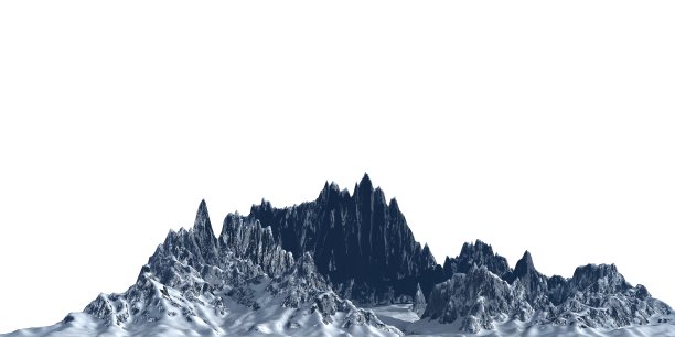 雪山孤立在白色背景3d插图图片下载